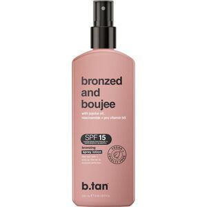 b.tan Bronzed & Boujee SPF 15 Bronzing Spray Lotion Jojoba Niacinamide 8.45oz
